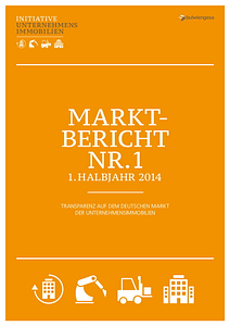 Titelseite des Marktbericht 1 des 1. Halbjahrs 2014 der Initiative Unternehmensimmobilien