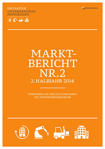 Titelseite des Marktbericht 2 des 2. Halbjahrs 2014 der Initiative Unternehmensimmobilien