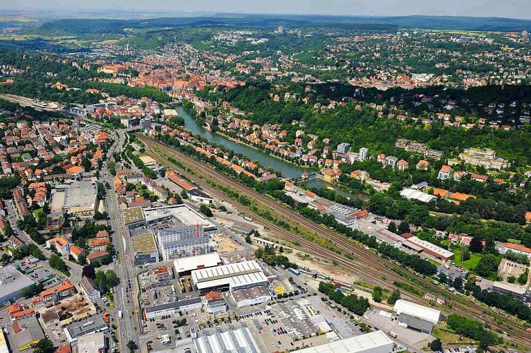 Luftbild Güterbahnhof Tübingen