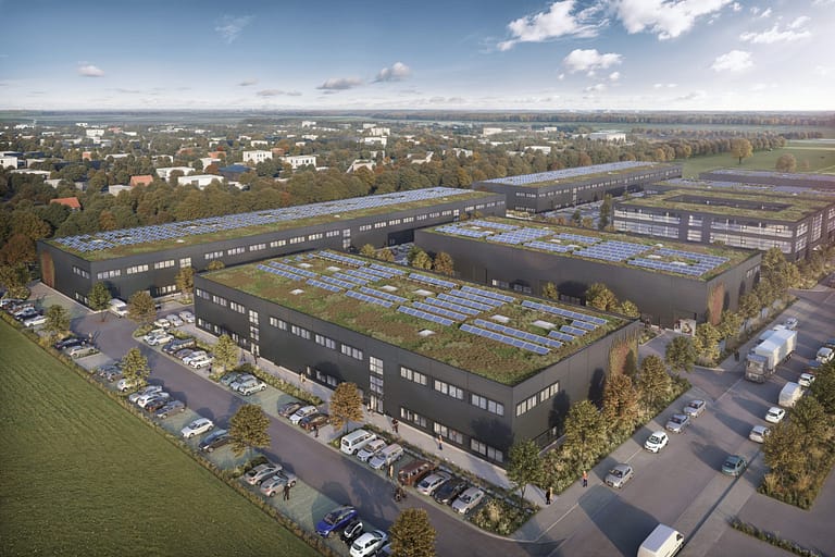 Visualisierung des UnternehmerParks Rupert-Bodner Straße München