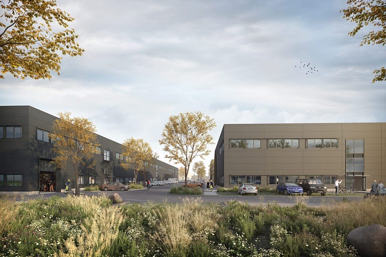 Visualisierung des UnternehmerParks Rupert-Bodner Straße München