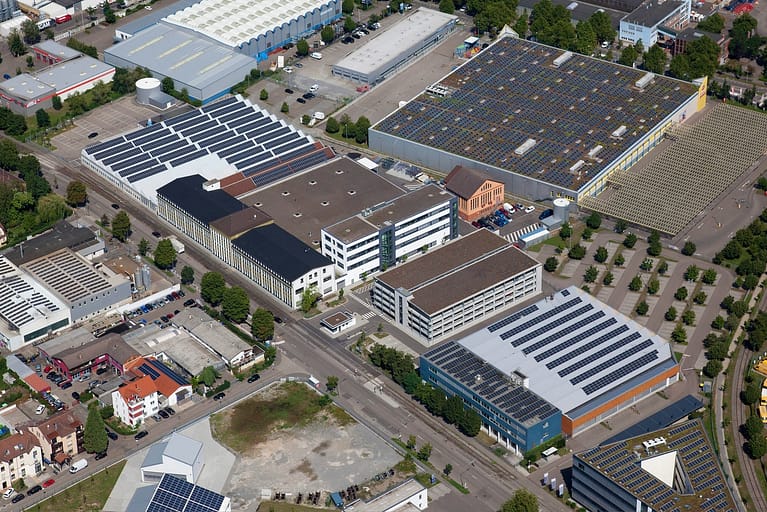 Luftaufnahme des Industrieparks in Heilbronn